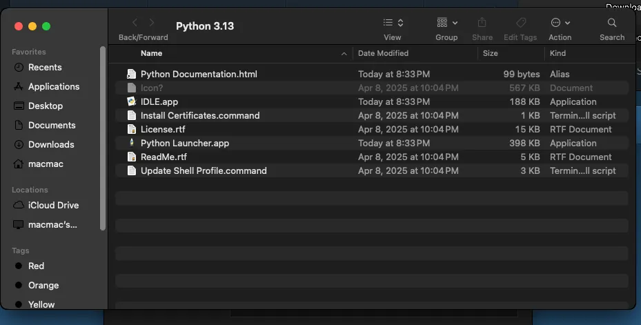 Finder window